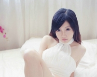 性感美女白色長裙